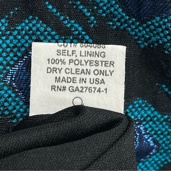 NWT EVA FRANCO Sleeveless A-Line Dress Black Blue Metallic Shimmer Lined Size 10 - Picture 8 of 10